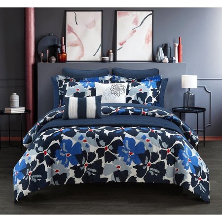 FIXTURESFIRST 12 Piece Kalila Comforter & Quilt Set, Blue - King Size FI1699543